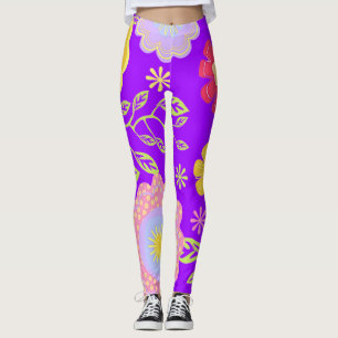 Legging Padrão de pintura de Pop Floral