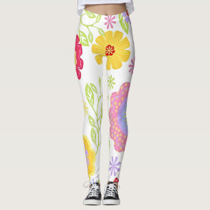 Legging Padrão de pintura de Pop Floral