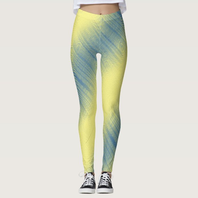 Legging Padrão de pixel 01.B.bw.S Amarelo BG (Frente)