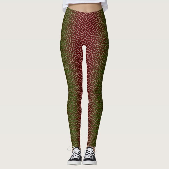 Legging Padrão de pixel 01.GRN.bw DRed BG (Frente)