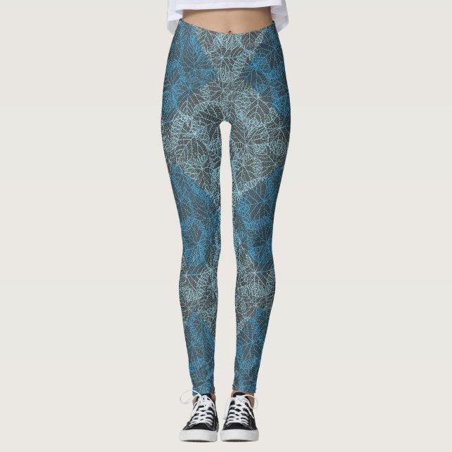 Legging Padrão de Plantas 13b DGrey BG (Frente)