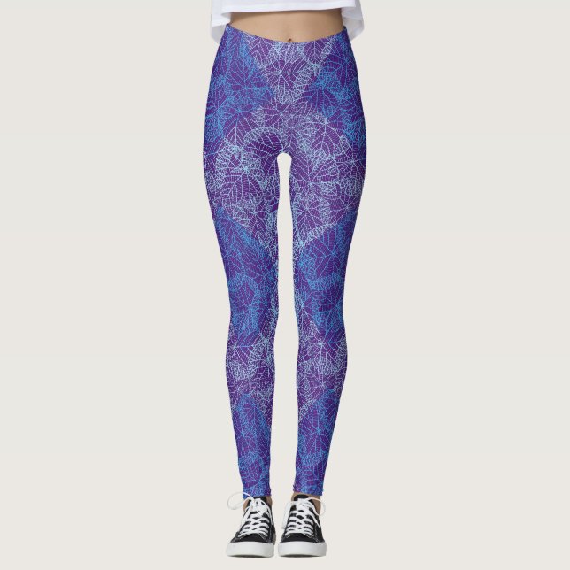 Legging Padrão de Plantas 13b Roxo BG (Frente)