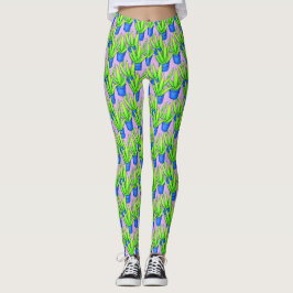 Legging Padrão de Plantas Aloe Vera