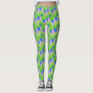 Legging Padrão de Plantas Aloe Vera
