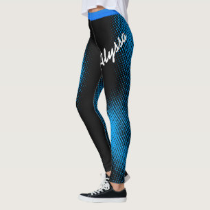 Legging Padrão de ponto azul com nome em PRETO ou sua cor