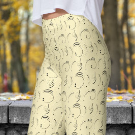 Legging Padrão de ponto de Abstrato amarelo delicioso