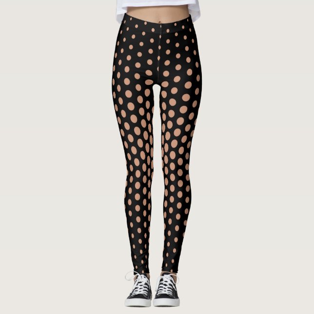 Legging Padrão de ponto de tecno de latão antigo (Frente)