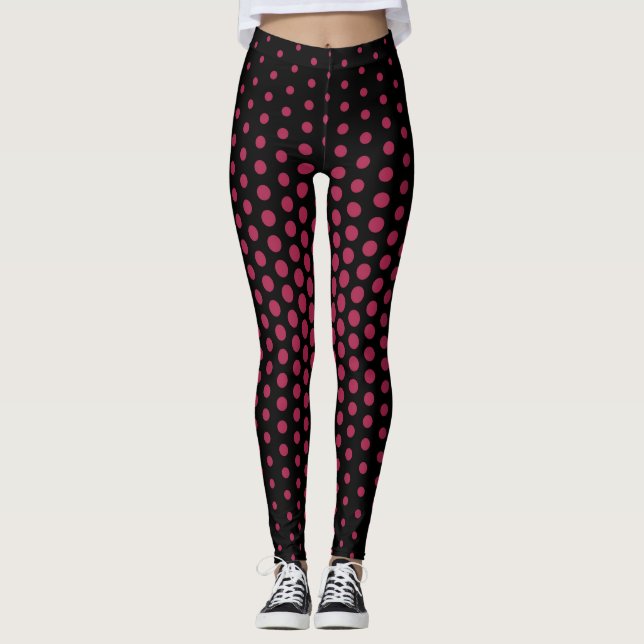 Legging Padrão de Ponto de Tecno Roxo Profundo (Frente)