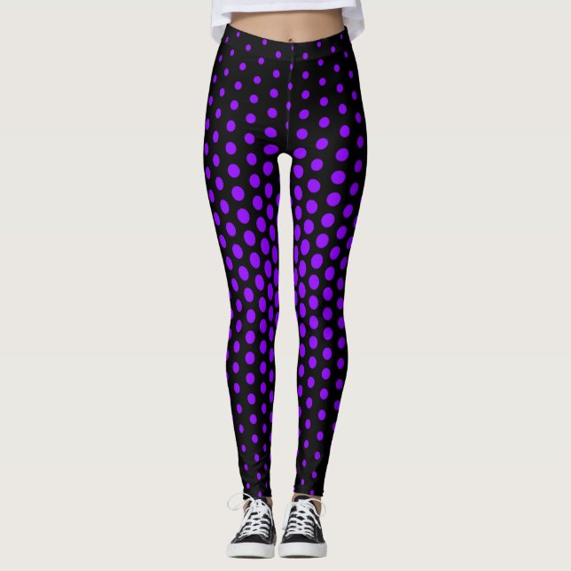 Legging Padrão de Ponto de Tecno Violet (Frente)