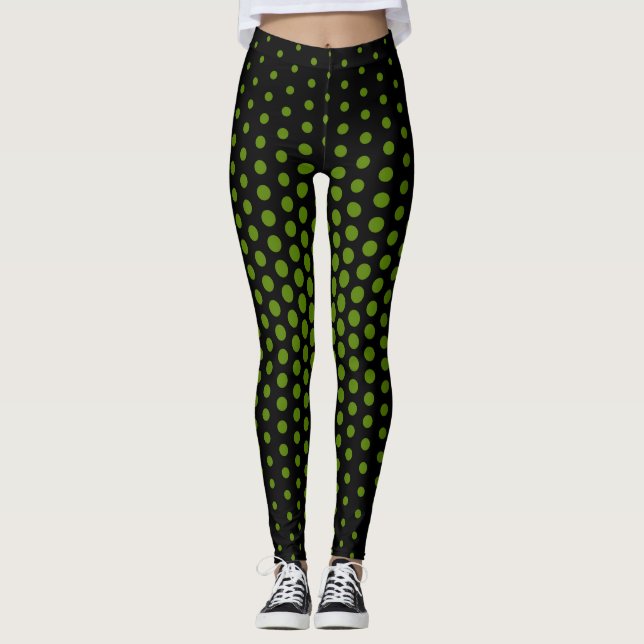 Legging Padrão de Pontos de Tecnólogia Verde (Frente)
