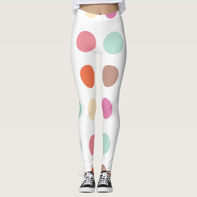Legging Padrão de pontos multicolores (Frente)