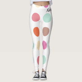 Legging Padrão de pontos multicolores