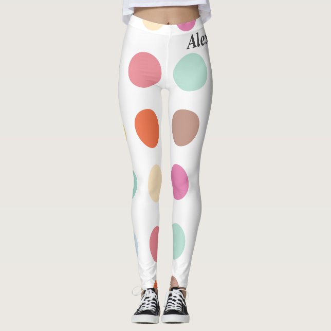 Legging Padrão de pontos multicolores (Frente)