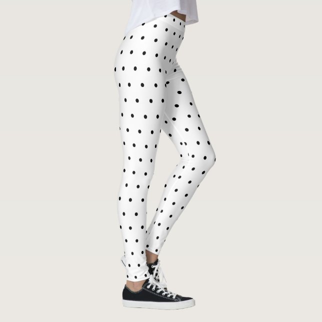 Legging Padrão de Pontos Pretos Brancos Fofos (Direita)