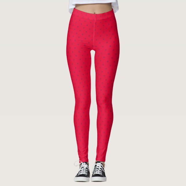Legging Padrão de Pontos Vermelhos de Melancia (Frente)