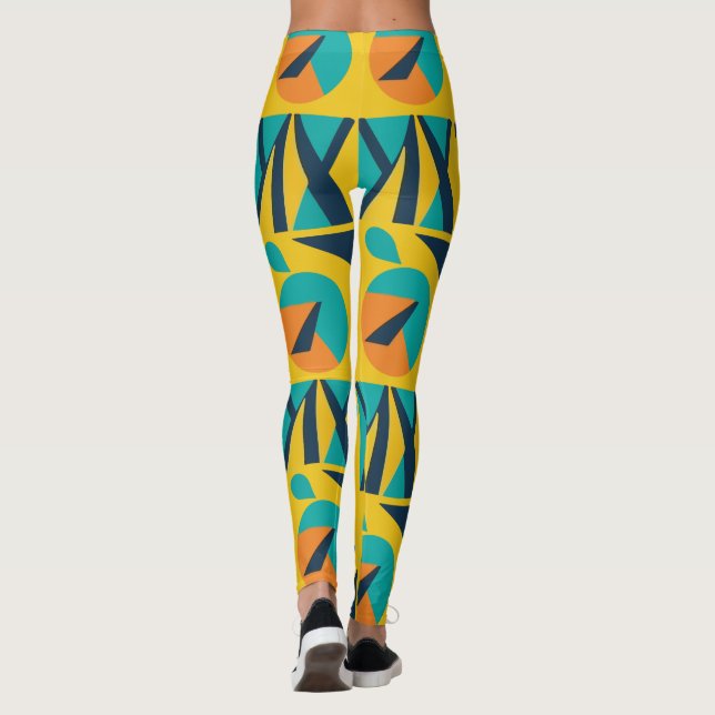 Legging Padrão de Pop de Arte Geométrica (Verso)