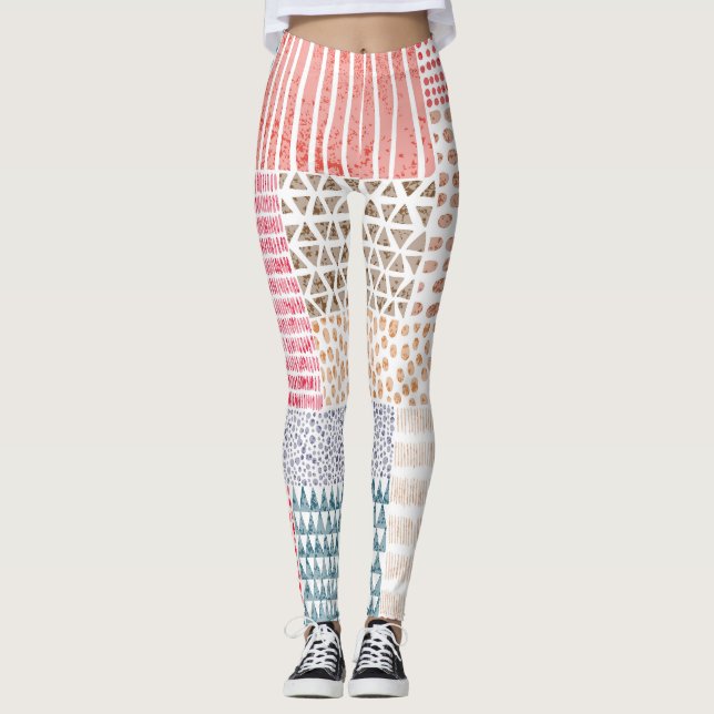 Legging Padrão de porta de corte do estilo de patch (Frente)