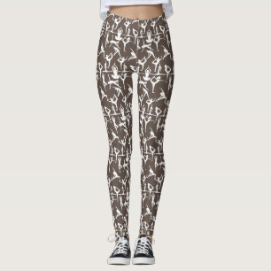 Legging Padrão de pose de ioga 01.bx4.DGrey BG