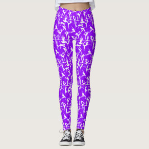 Legging Padrão de pose de ioga 01.bx4.LUPurple BG