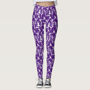 Legging Padrão de pose de ioga 01.bx4.Púrpura BG