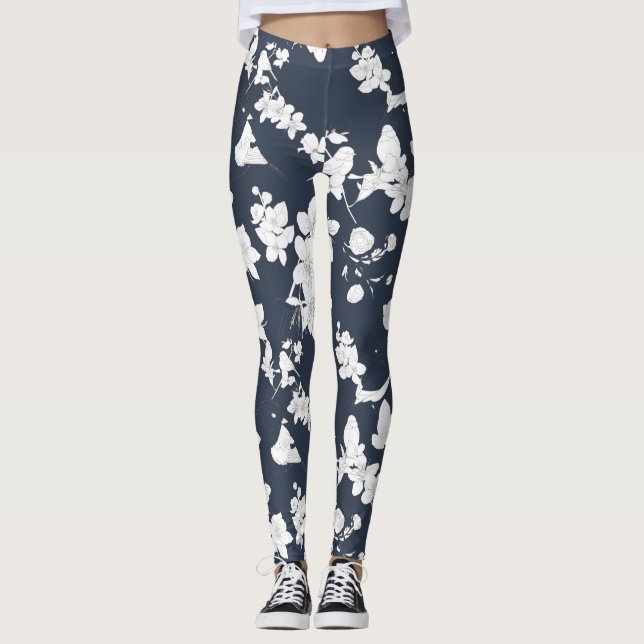 Legging Padrão de Primavera de Arte de Linha (Frente)