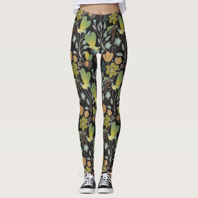 Legging Padrão de Primavera escuro (Frente)