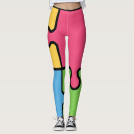 Legging Padrão de quebra-cabeça impressionante