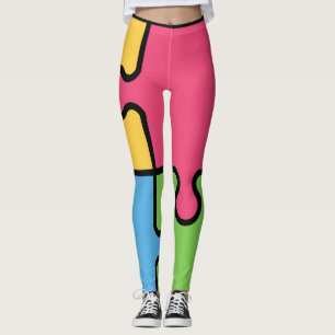 Legging Padrão de quebra-cabeça impressionante