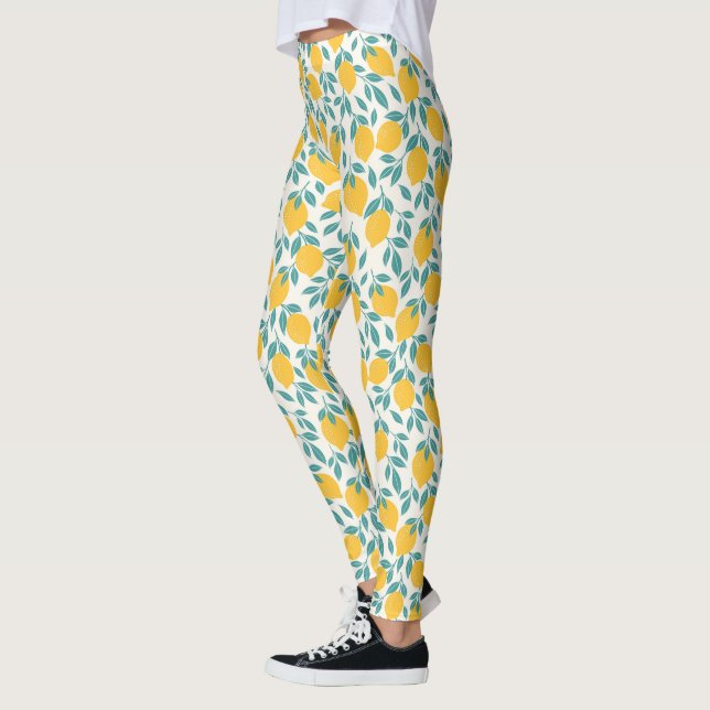 Legging Padrão de Ramificações de Limão Doce (Esquerda)