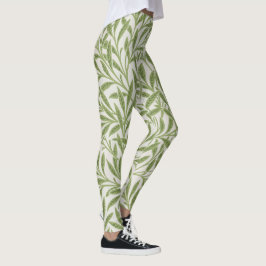 Legging Padrão de ramos verdejantes 