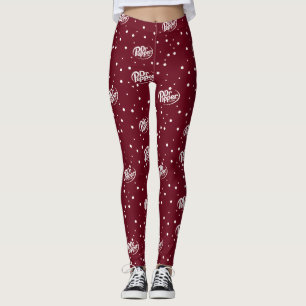 Legging Padrão de Refrigerante de Cereja Retro   Bolinhas 
