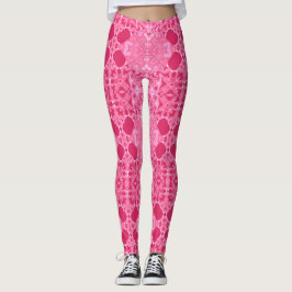 Legging Padrão de renda cereja