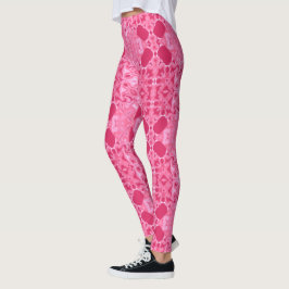 Legging Padrão de renda cereja