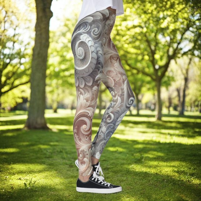 Legging Padrão de rendas de Pastel de gradiente elegante (Criador carregado)