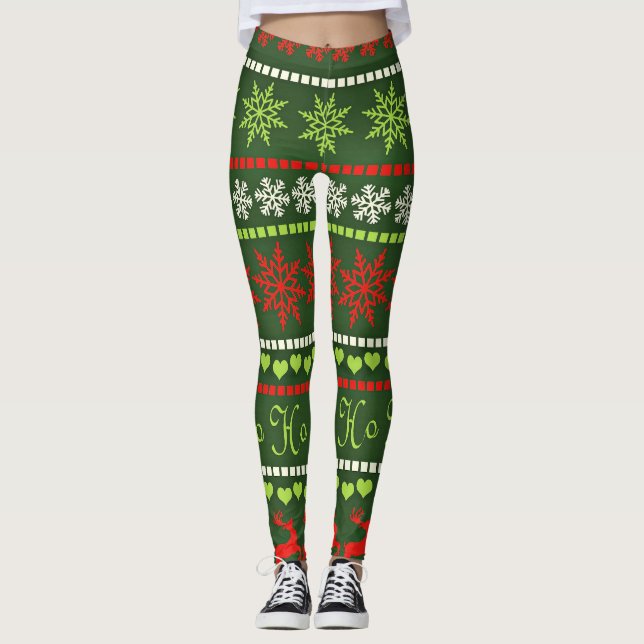 Legging Padrão de repetição de Natal (Frente)