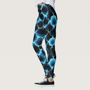 Legging Padrão de repetição do Synapse Elétrico Azul