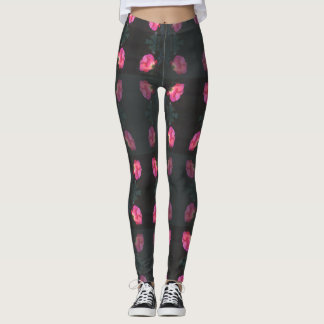 Legging Padrão de Rosa Rosa