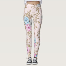 Legging Padrão de rosas elegantes