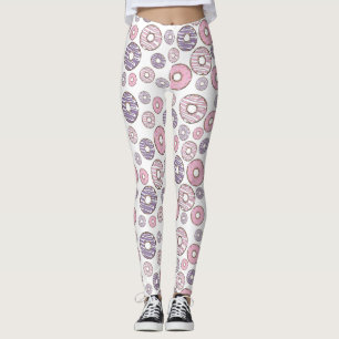 Legging Padrão De Rosquinhas, Rosquinhas Rosa, Rosquinhas 