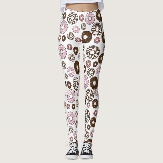 Legging Padrão De Rosquinhas, Rosquinhas Rosa, Rosquinhas  (Frente)