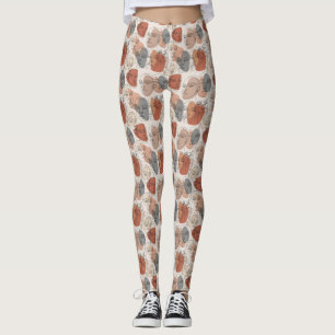 Legging Padrão de Rosto Feminino Abstrato