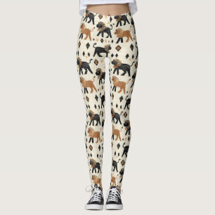 Legging Padrão de Safari Tribal Leão Boho