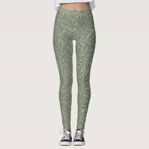 Legging Padrão de Salgueiro William Morris Antigo Verde Sa