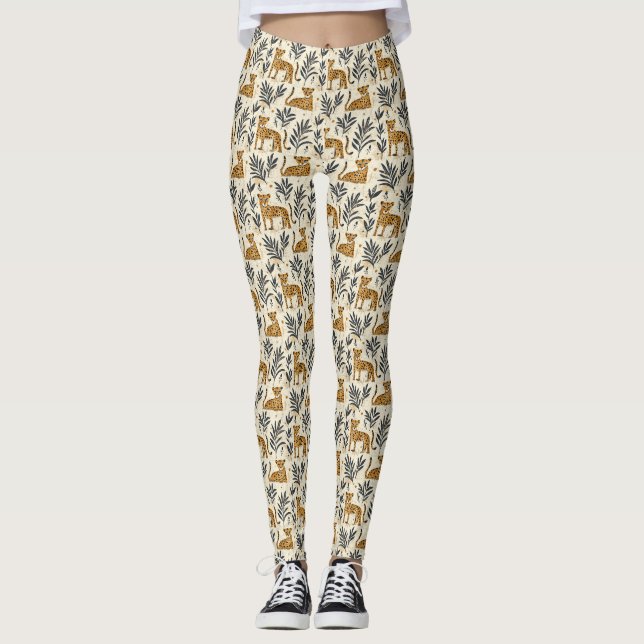 Legging Padrão de selva de leopardo brincalhão (Frente)