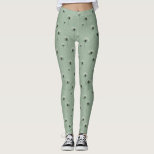 Legging Padrão de Semente de Dente-de-Leão Minimalista Ver