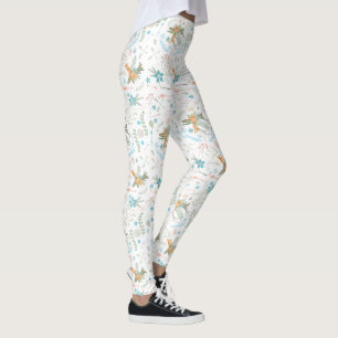 Legging Padrão de setas verdes cor-de-coral cor-de-rosa