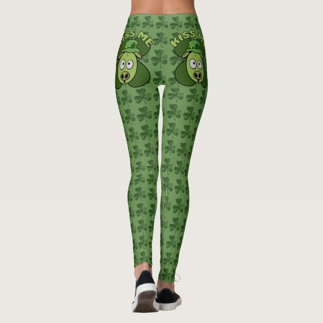 Legging Padrão de Shamrock do Kiss Me (Verso)