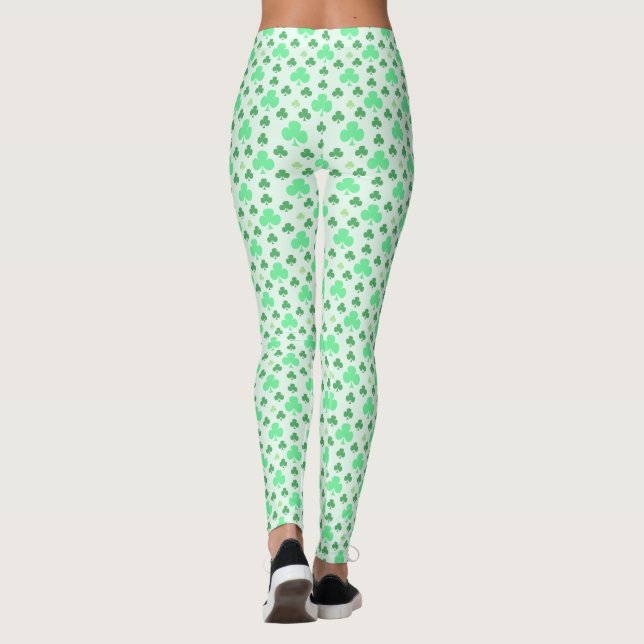 Legging Padrão de Shamrock irlandês (Verso)