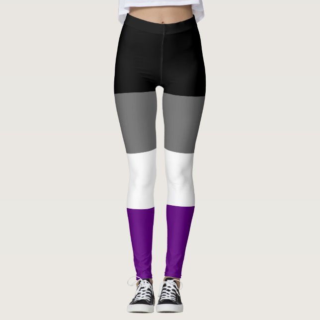 Legging Padrão de Sinalizador de Orgulho Asexual Repetitiv (Frente)