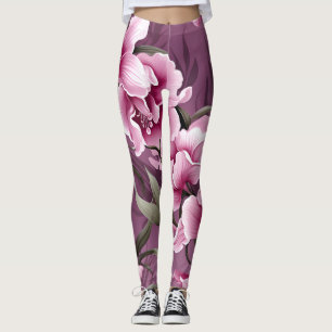 Legging Padrão de Sinfonia de Orquídeas